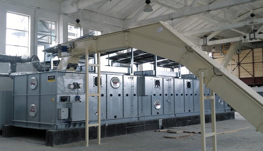 Materiály určené ke zpracování v pásových sušárnách materiály s vysokým obsahem počáteční vlhkosti jako je například kůra nebo štěpka pro