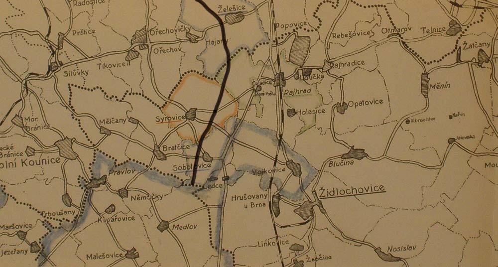 plány trasy, výtahy z katastrálních operátů 1939-1944, kart. 8810, s. 3.) Obr. č. 15: Razítko s názvem dálnice č. 138.
