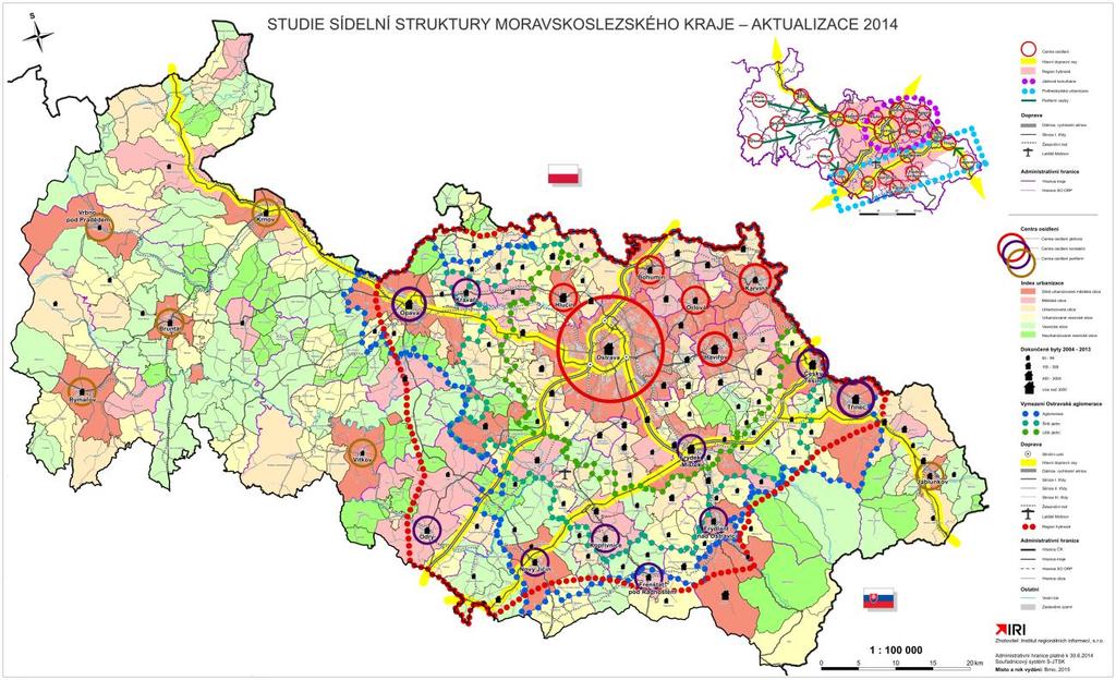 minut. Opava vymezuje tento jádrový prostor kraje ze západu. Dle vymezení provedeného ve výše uvedené aktualizaci patří Opava mezi významná centra osídlení oravskoslezského kraje.