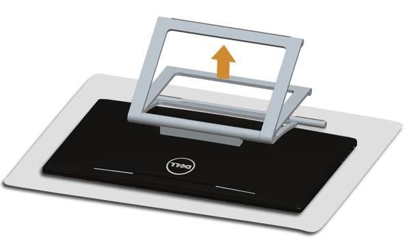 2 Nastavení monitoru Upevnění podstavce POZNÁMKA: Při dodání monitoru je podstavec přimontován. 1 Upevněte podstavec k monitoru. a. Umístěte monitor na měkkou látku nebo hadřík. b.