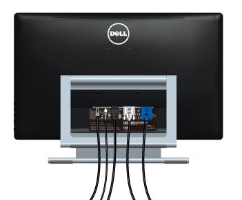 Připojení USB kabelu Po dokončení připojení DVI/VGA/HDMI kabelu proveďte níže uvedený postup pro připojení USB kabelu k počítači a dokončení nastavení vašeho monitoru: 1.