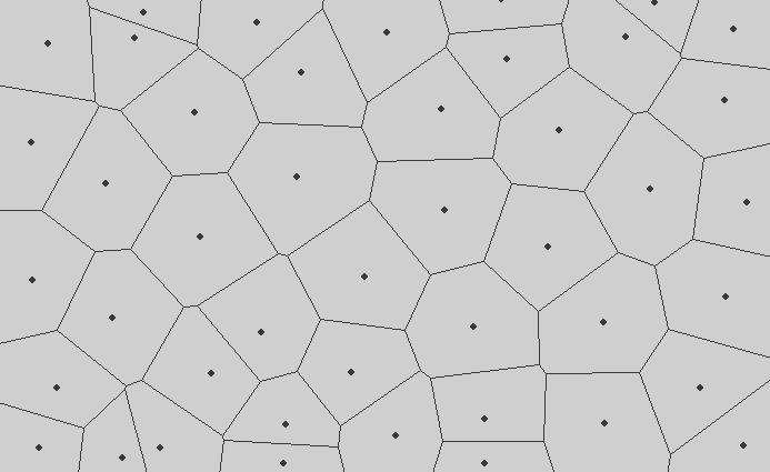 Voronoi diagram Triangulace z voroniova diagramu 5.3.5 vyhledávací stromy pro vícerozměrné vyhledávání BVS založený na lexikograf.uspoř.