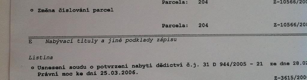 související věci( u nemovitosti např.