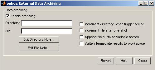 KAPITOLA 2 11 Ukládání dat Pokud v řídícím panelu klikneme na tlačítko Data archiving zobrazí se nám dialogové okno (viz obrázek 7), ve kterém můžeme nastavit možnosti archivování přijatých dat z