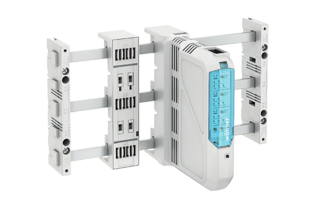 30Compact OMUS na adaptéru přípojnice CrossLink, výška 160 mm, pro přípojnice 12 x 5 a 12 x 10 mm, kompaktní přípojnicový systém do 360 A, napájení