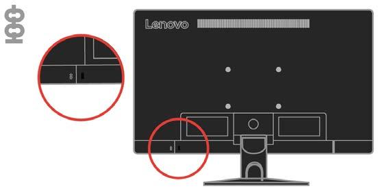 Otvor pro lankový zámek Tento monitor je na zadní straně vybaven otvorem pro kabelový