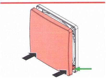 Otevření vnitřního krytu Flair Podmínky: Vnitřní kryt je zavřený. zatáhněte za horní díl vnitřního krytu umístěného na distančních sloupcích směrem ode zdi. Otevřeli jste vnitřní kryt. 5.