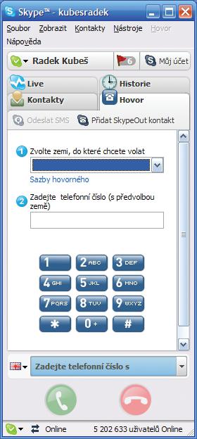 JAKO BĚŽNÝ TELEFON: Pomocí služby Skype Out se za nízký poplatek dovoláte po celém světě.