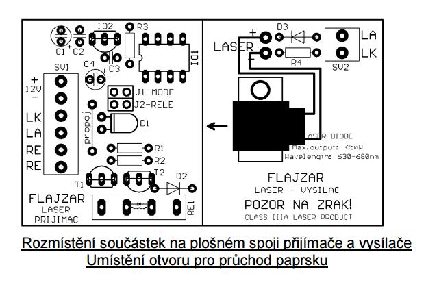 2.4. Rozmístění součástek na plošném spoji přijímače a