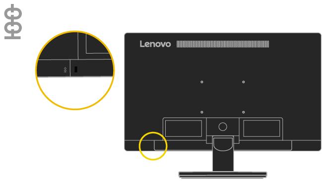 Otvor pro lankový zámek Tento monitor je na zadní straně vybaven otvorem pro kabelový zámek.