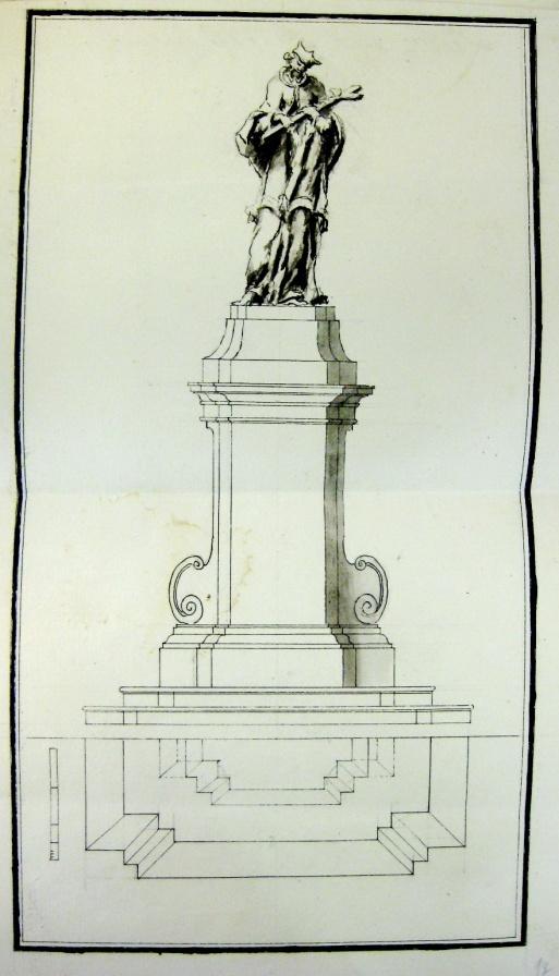 1090, f. 18 20 Václav Böhm, Socha sv. Jana Nepomuckého; návrh B, 60. léta 18.