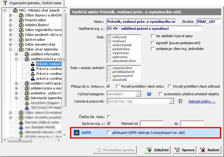 Modul Evidence cenin povolen. Z toho vyplývá, že úplný zákaz exportu provedete aktivací volby jen těmto FM a neurčením žádného FM, které by mělo export povolen (seznam bude prázdný). 2.