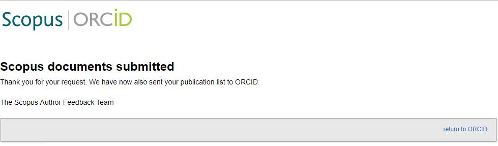 Import publikací ze Scopus do ORCID proběhl, klikněte na Return to