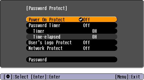 Funkce zabezpečení 27 f Nastavení funkce Password Protect (Zabezpečení heslem) Následující postup slouží k nastavení funkce Password Protect (Zabezpečení heslem).