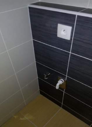 Rozvody vody Rozvody vody jsou v koupelnách a na WC vedeny ve skladbě hrubé podlahy a v drážkách v instalačních přizdívkách. Rozvody pro kuchyňskou linku jsou, pokud to je možné, vedeny ve zdi.