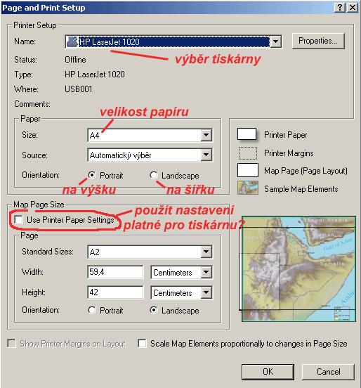 Zde vás budou zajímat zejména tyto dvě možnosti: Page and Print Setup (nastavují se zde rozměry papíru, tiskárny, orientace, papíru ) Guides (můžete si vytvořit záložky viz.