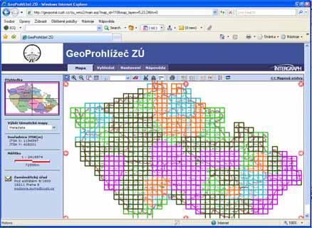 Metadata prostorových dat Metadatové informace o datových souborech U vybraných produktů,