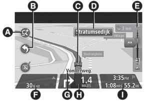 26 F0Y1210 E - Boční lišta Traffic. Stiskem na boční lištu zobrazíte podrobnosti o dopravních problémech na trase.