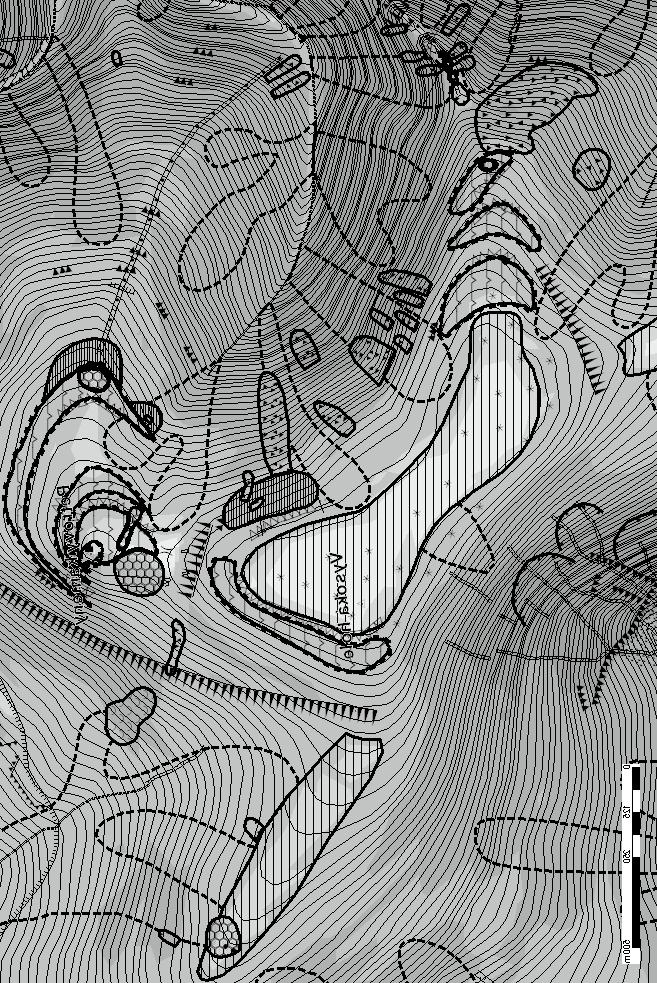 Obr.1: Ukázka geomorfologické mapy vrcholové oblasti
