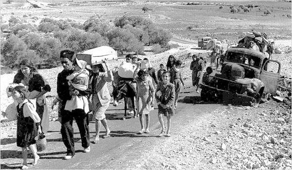 Exodus Palestinců Podle různých zdrojů během dubna až prosince 1948 uprchlo z území