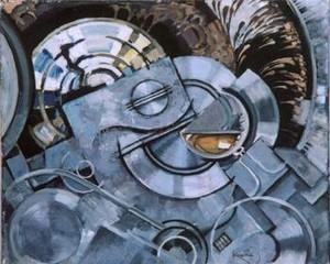 10. Kupka, F., Ocel pije, 1927 Mechanistické součástky jsou v dílech uvedených i jiných umělců ztvárněny mnoha způsoby.