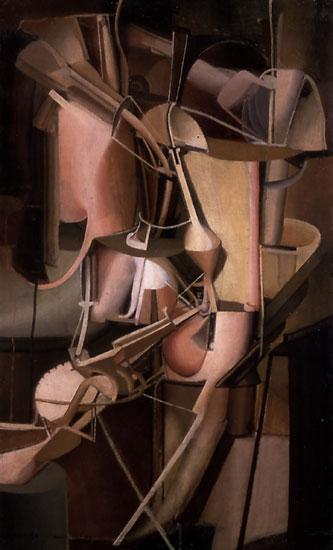 17. Duchamp, M., Nevěsta, 1912 18. Duchamp, M., Velké sklo, 1915 1923 V jiném pojetí konstruoval Francis Picabia mechanické portréty, avšak v blízkém Marcelu Duchampovi, o čemţ svědčí podobnost Velkého skla a Milostné přehlídky.