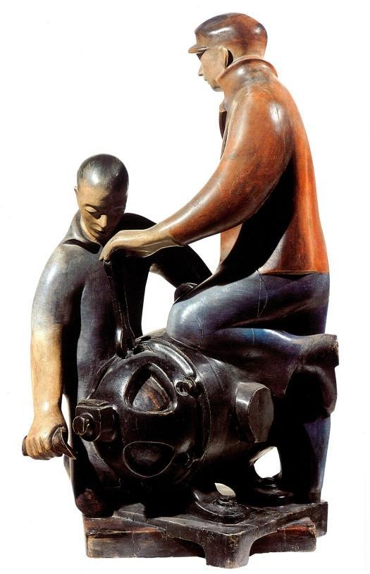 25. Gutfreund, O., Průmysl, 1923 26. Zívr, L., Muž s přístrojem, 1945 Podobné emoce o existenci člověka jako Ladislav Zívr vyjadřoval také český umělec Karel Nepraš.