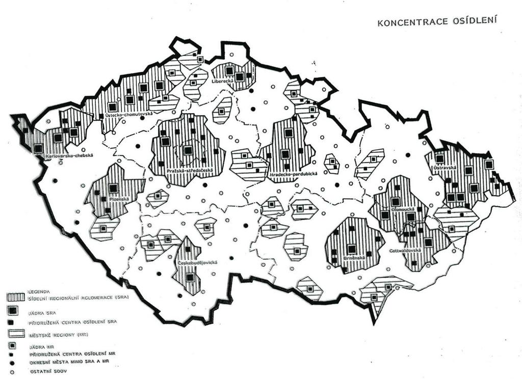 zalidnění sledovaného území a dále s ohledem na územně plánovací kritéria (možnosti plošných rezerv rozvoje, možnosti vytváření kvalitních systémů technické infrastruktury) (Musil, Ryšavý, Velíšková,