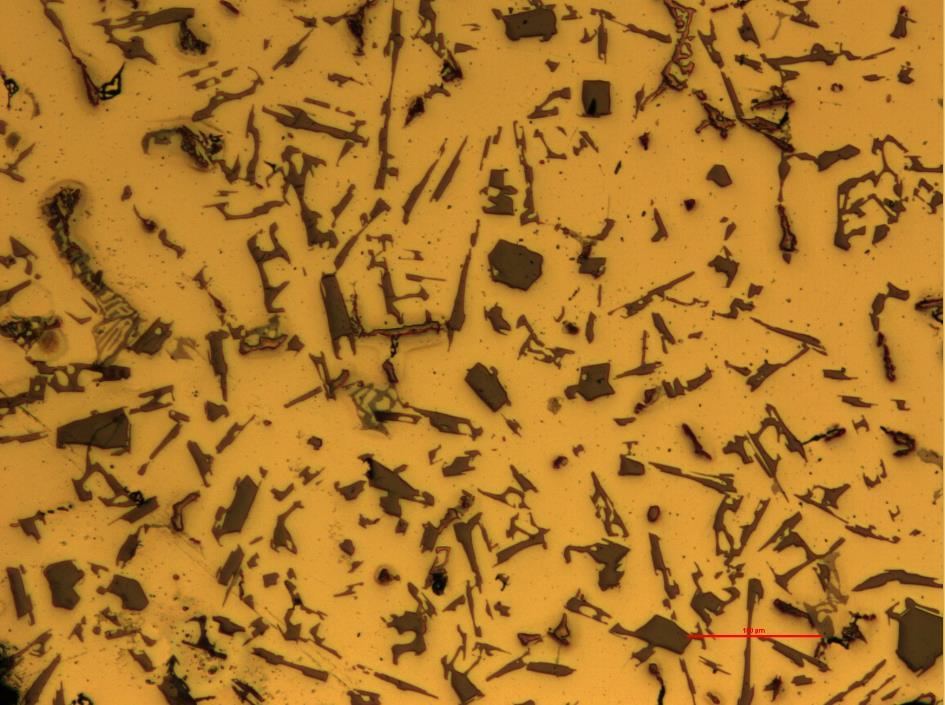 Fáze hořčíku Eutektikum Zrna křemíku 100 µm Obr.