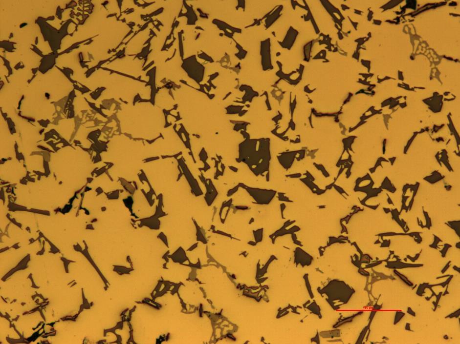 Fáze hořčíku Eutektikum Fáze niklu a měďi Zrna křemíku 100 µm Obr.