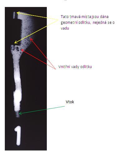 RTG analýza- vzorky dodané společností AMATI Tato část příloh diplomové práce obsahuje RTG a metalografické snímky, které nebyly použity v hlavní části této práce.