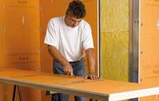 Schlüter -KERDI-BOARD Ideální jako podklad pro obklady na nosné konstrukc Dřevěná nebo kovová nosná konstrukce Na nosné konstrukce ze dřeva nebo kovu se zpravdla osazují sádrokartonové desky nebo