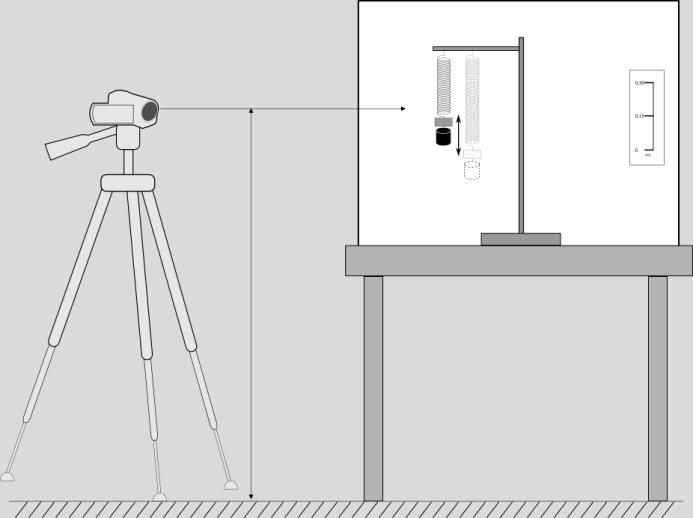 Tracker Sestavení experimentu při videoanalýze je obdobné, pouze se na provázek připevní barevná lepenka o tvaru obdélníku (Obrázek 2).