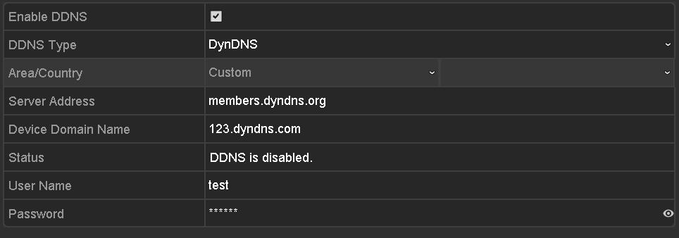 Obrázek 12 6 Okno nastavení služby DynDNS PeanutHull: Zadejte hodnoty do polí User Name a Password