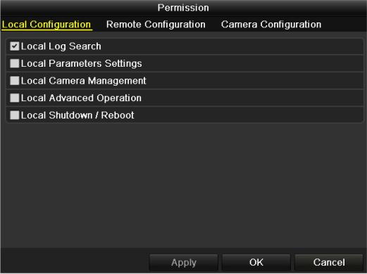 Guest: Uživatel Host nemá oprávnění obousměrného zvuku ve vzdálené konfiguraci a ve výchozím nastavení má k dispozici pouze místní/vzdálené přehrávání v konfiguraci kamery.