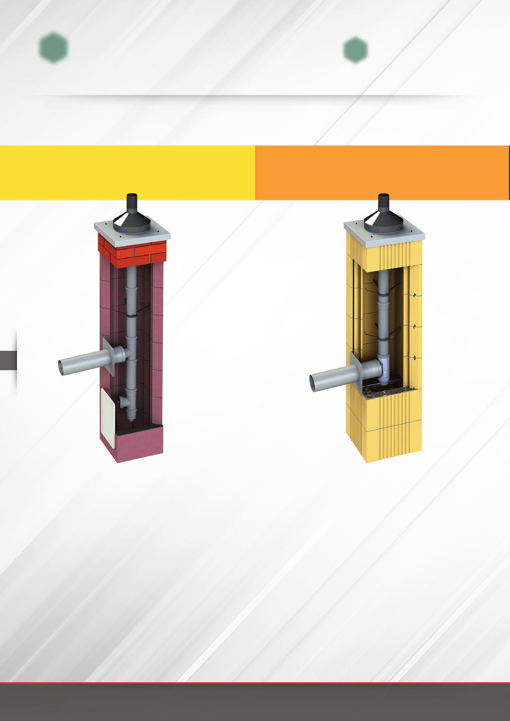 KERAMZITBETONOVÝ KOMÍNOVÝ SYSTÉM PRO KONDENZAČNÍ KOTLE CIHELNÝ KOMÍNOVÝ SYSTÉM PRO KONDENZAČNÍ KOTLE EURO KOMÍN CONDENS EURO KOMÍN CONDENS BRICK 4 Označení DN 60 160 DN 160 200 Materiál EURO KOMÍN