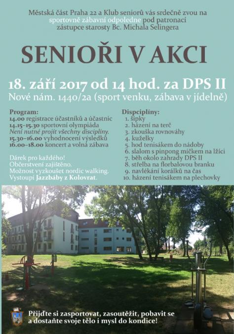 Akce MČ Praha 22 na podporu zdraví SENIOŘI V