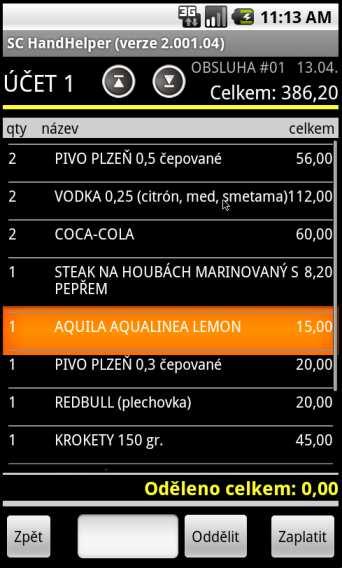 SYSTEM-COMMERCE s.r.o strana 15 Oddělení položek účtu (vybraných položek na jiný účet nebo pro platbu): číslo účtu částka účtu položky účtu (neoddělené) SYSTEM-COMMERCE s.r.o strana 16 4.