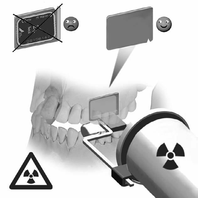 18.2 Rentgenový snímek Nebezpečí infekce! Při umístění paměťové fólie v ústech pacienta noste ochranné rukavice. 14 15 Paměťové fólie jsou označeny symbolem.