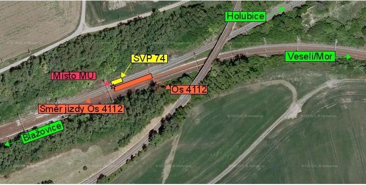 2 ÚDAJE TÝKAJÍCÍ SE MIMOŘÁDNÉ UDÁLOSTI 2.1 Mimořádná událost 2.1.1 Datum, přesný čas a místo mimořádné události Datum: 17. 11. 2012. Čas: 11:21 h. Dráha: železniční, celostátní.