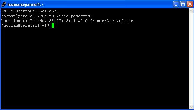 Kompilace programu - krok 4 (Windows) spuštění programu PUTTy z WinSCP - kliknutí na nutné opětovné