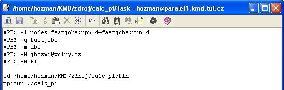 Paralelní spuštění úlohy - krok 5 (Windows + Linux) struktura pomocného souboru Task má pevný formát 7.
