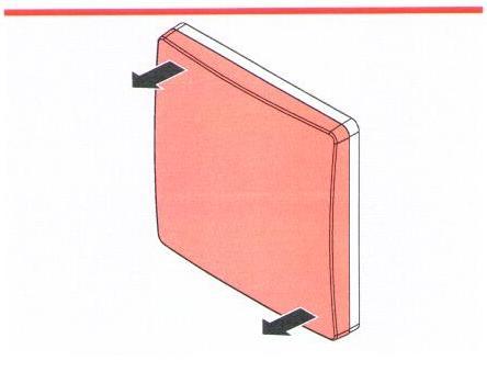 Otevření vnitřního krytu Flair Podmínky: Vnitřní kryt je zavřený. zatáhněte za horní díl vnitřního krytu umístěného na distančních sloupcích směrem ode zdi. Otevřeli jste vnitřní kryt. 5.