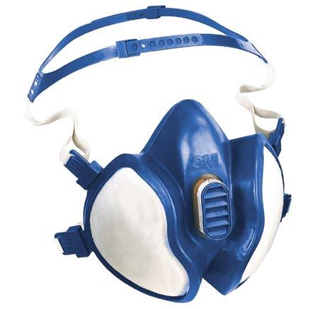 bílo-modrá polomaska s integrovanou kombinací filtru proti parám a plynům a filtru na pevné