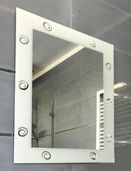 Mirror with sandblasted translucent edging 80 x 60 cm