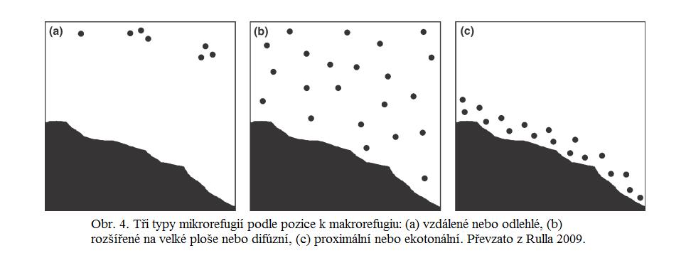 podobají se klimatickým ostrovům. Kryptická refugia nemusí být z podstaty malá, i když většinou jsou menší, než klasická refugia (Stewart et al. 2010).
