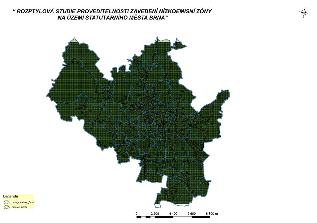 jednotlivé škodliviny v rozsahu zvolené sítě referenčních bodů a jejich překrytím s mapovým podkladem hodnoceného zájmového území.