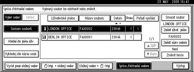 Pouôití funkce Document Server D Jestliôe vyberete dokument, pro kterî bylo zadáno heslo, zadejte heslo, a pak stisknìte [OK].