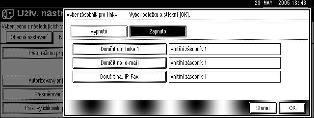 Funkce faxu Zásobník papíru Pouôijte tuto funkci k tisku faxovîch dokumentù pøijatîch od naprogramovanîch odesílatelù a faxovîch dokumentù od ostatních odesílatelù na papír z rùznîch zásobníkù papíru.