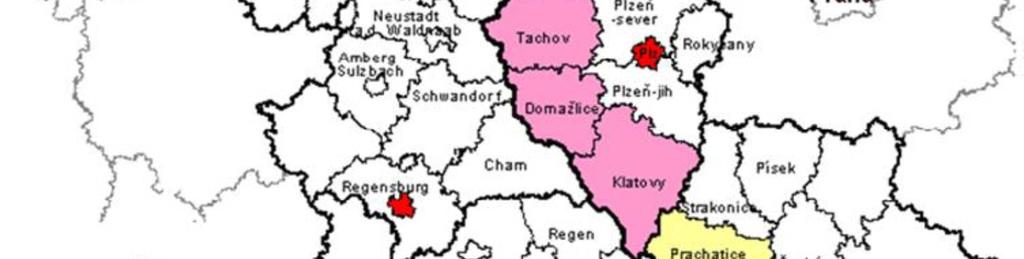 Oblast působnosti 2017 Projekt JANA působí podél hranice České republiky se Spolkovou zemí Bavorsko. Délka hranice je cca 250 kilometrů, probíhá pěti okresy ve třech krajích.